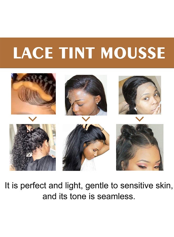 EELHOE Lace Tint Mousse，Wig Lace Tint Spray Brown, Quick Drying Lace Tint Melting Hair Mousse, Water Resistant Tinting Spray for Women Hair Wigs Natural Finishing, Light Brown-60ML - Image 5